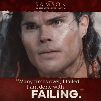 A Poster For The Movie Samson Shows A Man With Long Hair GIF