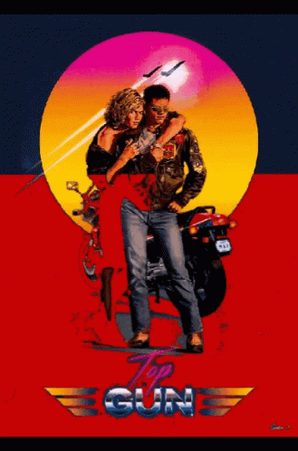 Top Gun Poster With Motorcycle Scene GIF