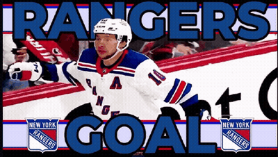 A Poster For The New York Rangers Shows A Hockey Player GIF