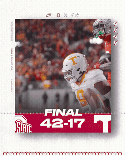 A Poster For The Ohio State Football Team That Says Final 42-17 GIF