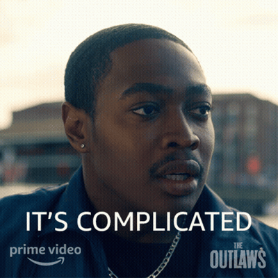 A Poster For The Outlaws Says It 'S Complicated On It GIF