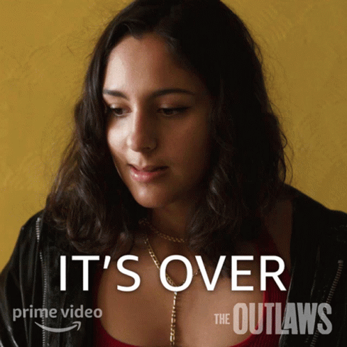 A Poster For The Outlaws Shows A Woman In A Red Top GIF