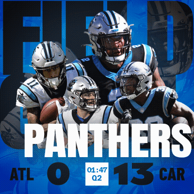 A Poster For The Panthers Showing A Time Of 1:47 GIF