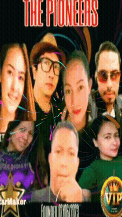 A Poster For The Pioneers With A Group Of People On It GIF