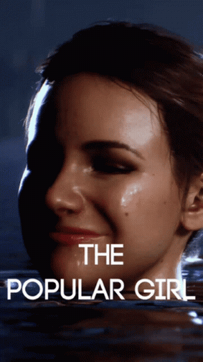 A Poster For The Popular Girl Shows A Woman 'S Face In The Water GIF