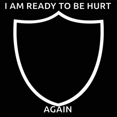 A Poster For The Raiders Says " I Am Ready To Be Hurt Again " On It GIF