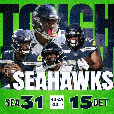 A Poster For The Seahawks Football Team Shows The Time As 14:49 GIF