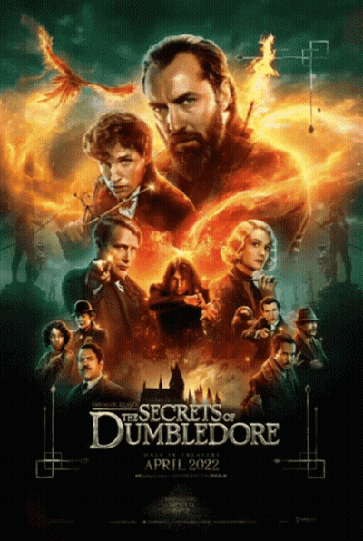 A Poster For The Secrets Of Dumbledore Shows A Group Of People GIF