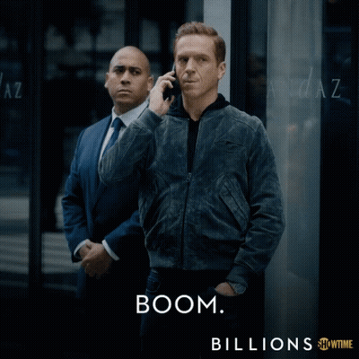 A Poster For The Show Billions Shows Two Men GIF