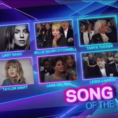 A Poster For The Song Of The Year Includes Taylor Swift Billie Eilish Lana Del Rey And Lady Gaga GIF