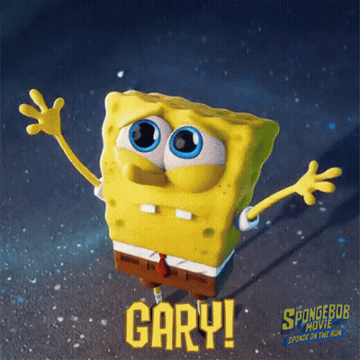 A Poster For The Spongebob Movie Shows Gary GIF