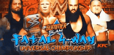 A Poster For The Summer Slam Fatal 4 Way GIF