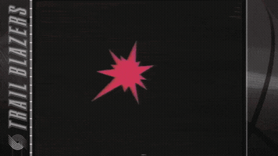 A Poster For The Trail Blazers With A Red Star In The Middle GIF