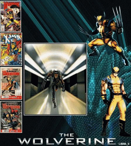 A Poster For The Wolverine With A Picture Of The Wolverine GIF
