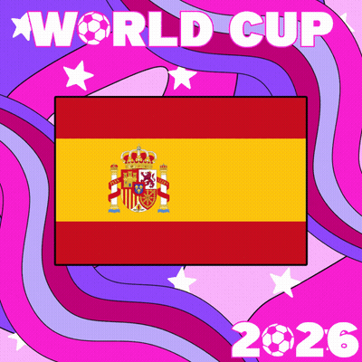 A Poster For The World Cup 2026 Shows A Spanish Flag GIF
