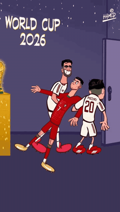 A Poster For The World Cup 2026 With Soccer Players GIF