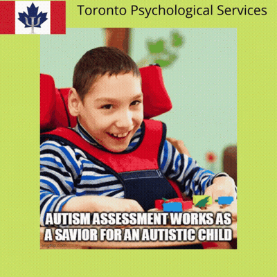 A Poster For Toronto Psychological Services With A Boy In A Wheelchair GIF