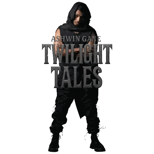 A Poster For Twilight Tales Shows A Man In Black Sticker