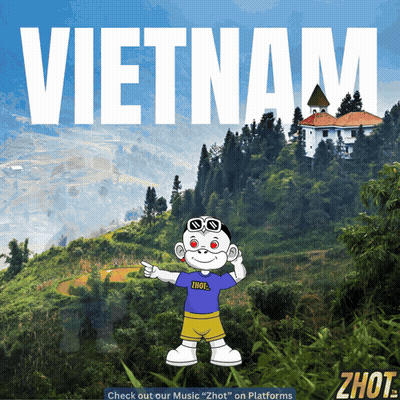 A Poster For Vietnam With A Monkey Pointing GIF