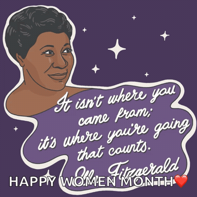 A Poster For Women 'S Month With A Picture Of A Woman And A Quote GIF