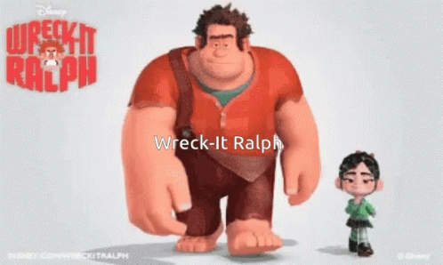 A Poster For Wreck-It Ralph Shows Ralph And Vanellope Walking GIF