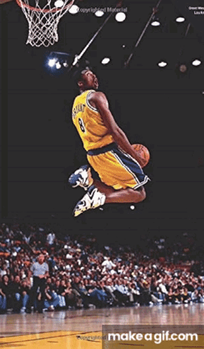 A Poster Of A Basketball Player Jumping In The Air With The Word Really On The Bottom Right GIF