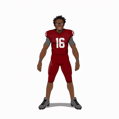 A Poster Of A Football Player From South Carolina With The Number 16 On His Jersey GIF