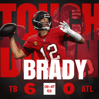 A Poster Of A Football Player With The Name Brady GIF