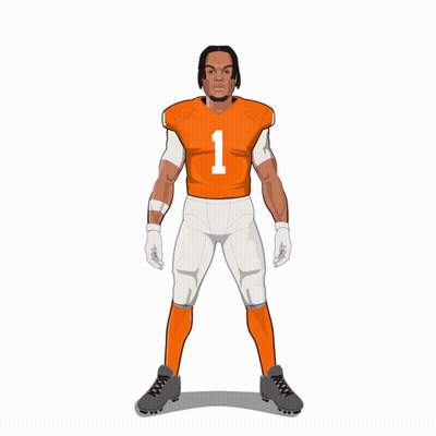 A Poster Of A Football Player With The Name Tj Moore GIF