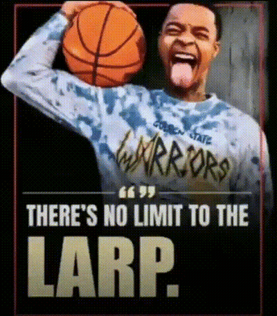 A Poster Of A Man Holding A Basketball With A Quote That Says There 'S No Limit To The Larp GIF