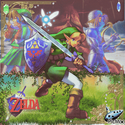 A Poster Of A Video Game Called The Legend Of Zelda GIF