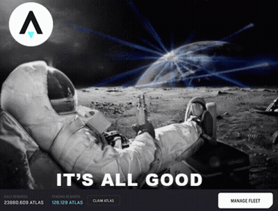 A Poster Of An Astronaut Laying On The Moon With The Words It 'S All Good GIF