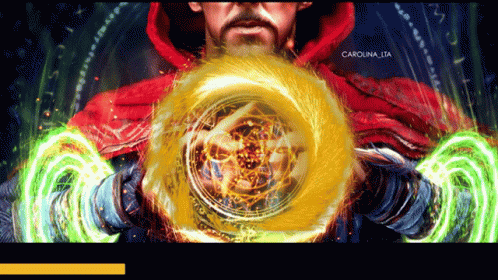 A Poster Of Doctor Strange With The Name Carolina Ita GIF