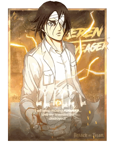 A Poster Of Eren Yeager From The Attack On Titan Sticker
