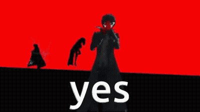 A Poster Of Joker From Persona 5 With The Words Yes GIF