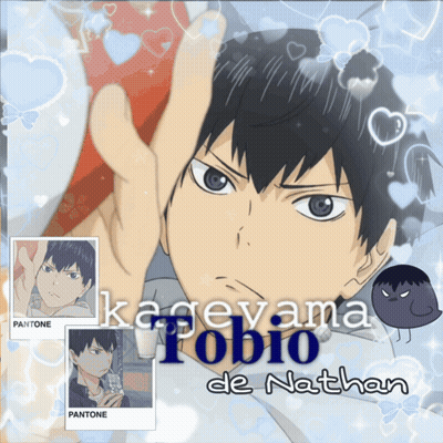 A Poster Of Kageyama Tobio De Nathan With A Pantone Color GIF