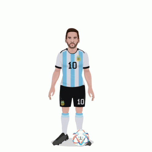 A Poster Of Lionel Messi From The Argentina Team GIF