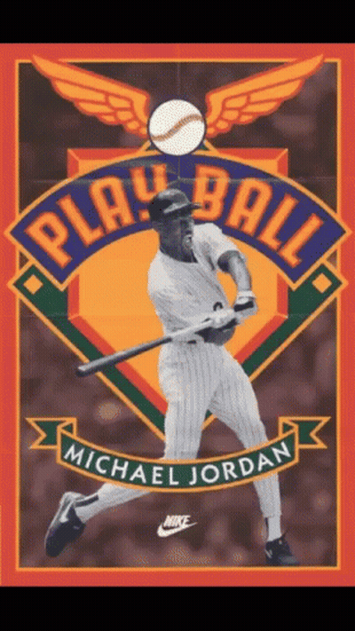 A Poster Of Michael Jordan Playing Play Ball GIF