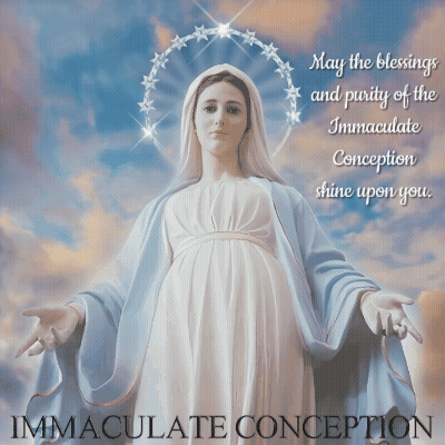 A Poster Of The Immaculate Conception With A Picture Of Mary GIF