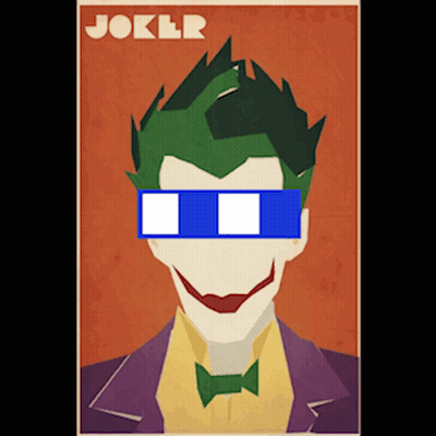 A Poster Of The Joker With Sunglasses On GIF