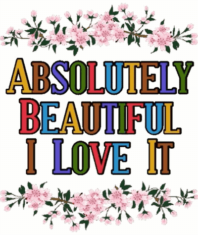 A Poster That Says ' Absolutely Beautiful I Love It ' GIF