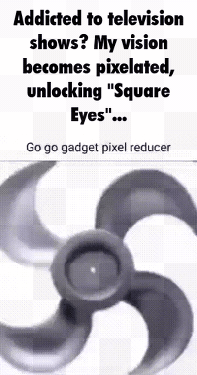 A Poster That Says " Addicted To Television Shows My Vision Becomes Pixelated Unlocking " Square Eyes " GIF