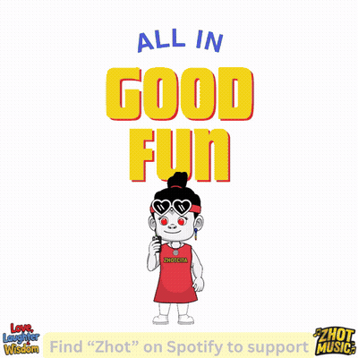 a poster that says all in good fun with a bowling ball