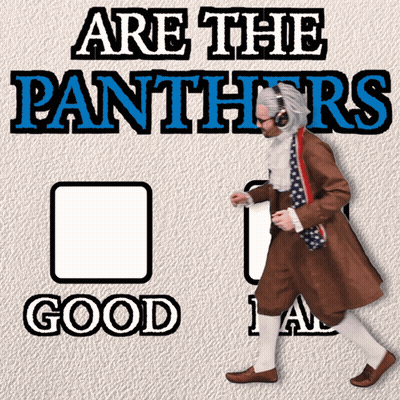 A Poster That Says " Are The Panthers Good " On It GIF