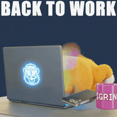 A Poster That Says Back To Work With A Laptop And A Cat GIF