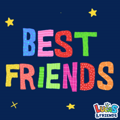 A Poster That Says " Best Friends " On It GIF