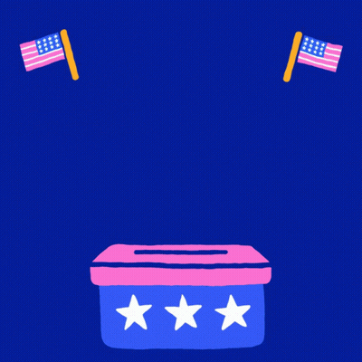 A Poster That Says Biden Wins Vermont With A Ballot Box GIF