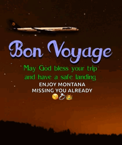 A Poster That Says Bon Voyage May God Bless Your Trip GIF
