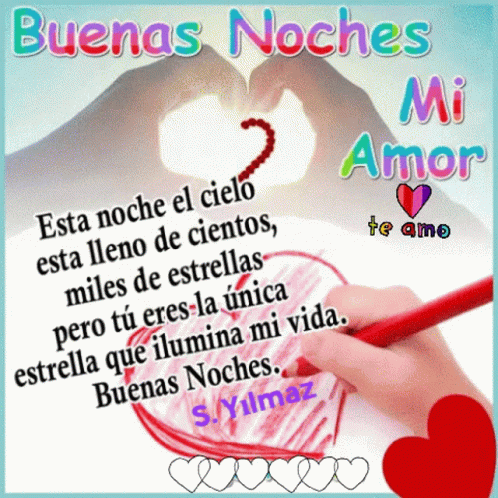 A Poster That Says " Buenas Noches Mi Amor " GIF