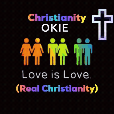 A Poster That Says ' Christianity Okie Love Is Love ( Real Christianity ) ' GIF